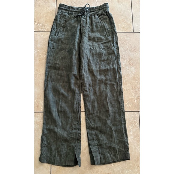 Athleta Pants - Athleta Linen Pants Women XXS Wide Leg Beachy Travel Resort Summer Green Cabo